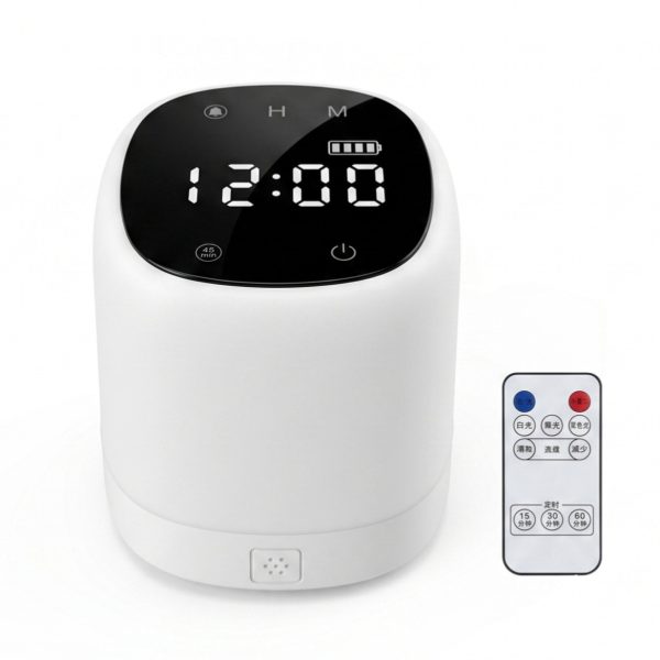 LED Rechargeable Touch Control Night Lamp – With Remote & Digital Clock